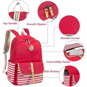 Sac à dos d'école bleu élégant pour filles - Sac à dos durable avec poches latérales pour les voyages et le quotidien - Neuf