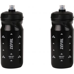 Kal-Pack Sense Soft 65 - Lot De Deux Bidons Velo Et Vtt - Gourde Sport Souple Et Inodore - Bidon Eau Sans Bpa - Tetine Silicone - Noir, 650ml - Neuf