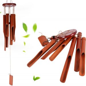 Mevronisshop-Carillon Éolien En Bambou, Cadeau D'anniversaire Unique Pour Maman, Carillon Éolien De 76,2 Cm Pour Jardin, Terrasse, Maison Ou Décoration Extérieure - Neuf