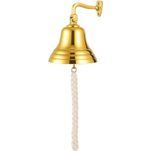 Cloche Murale En Laiton &Agrave; Th&egrave;me Nautique Pour Bateau,Marine,&Eacute;cole,D&icirc;ner,R&eacute;ception,D&eacute;coration Murale,Bar,Pub,Sonnette - Neuf