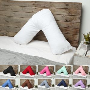 Coussin Orthop&eacute;dique En Forme De V Pour Le Cou, Le Dos Et Les &Eacute;paules, Coussin D'allaitement De Grossesse, Coussin D'allaitement Pour Tout Le Corps, Coussin D'allaitement Avec Housse (Fuchia) - Neuf