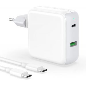 Chargeur 67W pour Mac Book Pro/Air, Adaptateur d'alimentation USB C Compatible avec MacBook Air MacBook Pro 13 14 15 16 Pouces 2024 2023 2022 2021 2020, M1 M2 M3 Laptop, iPad, 2M/6.6FT USB-C Cable - Neuf