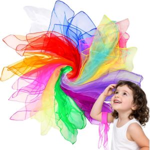 Kalanka-24 Pi&egrave;ces Foulard De Danse Enfant Foulard Jonglage Color&eacute;es 60 X 60 Cm Pour Jonglerie Danse Des Tours De Magie Spectacles - Neuf