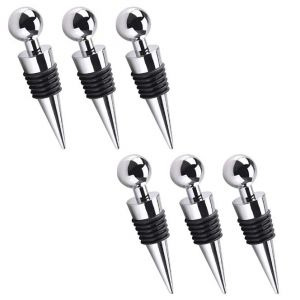 Lot De 6 Vin De Champagne Bouteille De Bière Bouchons, Rond, Métal, Bouchons De Vin, Conservation Sous Vide Des Bouchons, Des Bouchons De Vin Rouge, Bille D'acier, De Zinc E - Neuf