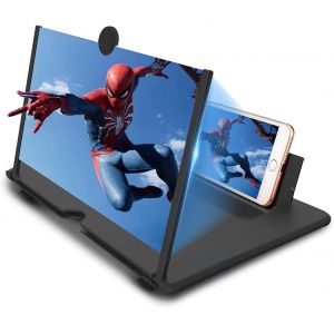 Agrandisseur Ecran Telephone, 18 Pouces 3D Hd Loupe D'&Eacute;cran Lumi&egrave;re Bleue, Pour Tous Les Smartphones Pour Films, Adapt&eacute; Pour Regarder Des Vid&eacute;os[Z557] - Neuf