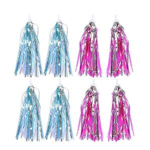 Lot De 8 Banderoles Colorées Pour Vélo D'enfant - Rubans À Pompons Amusants Pour Vélos, Tricycles Et Trottinettes - Faciles À Installer, Décoration En Pvc Durable - Neuf