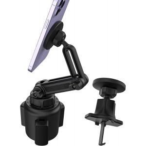 JGD-Support T&eacute;l&eacute;phone Voiture Porte-gobelet, Am&eacute;lior&eacute; 2 en 1 Support Magn&eacute;tiques T&eacute;l&eacute;phone Porte Magn&eacute;tique T&eacute;l&eacute;phone &agrave; Grille d'A&eacute;ration pour iPhone 15 14 13 Samsung, Sony, Autres Smartphones - Neuf