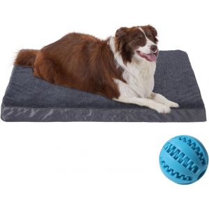 Tapis Chien Grande Taille&iquest;Panier Pour Chien Orthopedique&iquest;Lit Pour Animaux De Compagnie &Agrave; Double Usage (Frais/Chaud)&iquest;Amovible Et Lavable En Machine&iquest;Gris Fonc&eacute;&iquest;112cm&times;80cm&times;7.5cm - Neuf