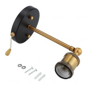 Hjlian Applique Murale Led Rotative Vintage En Fer E26/E27, Luminaire Decoratif Pour Chambre A Coucher, Escalier, Salon, 85-245 V, Ampoule Non Incluse, Couleur Or Bronze - Neuf