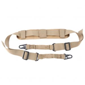 Sangle Elastique Reglable A 2 Points Pour Fusil De Chasse Militaire (Kaki) - Neuf