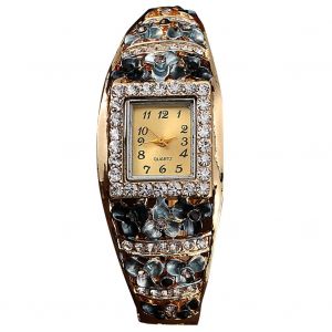 Montre-Bracelet A Quartz En Alliage Avec Cadran Carre Et Strass Pour Femme (1#) - Neuf