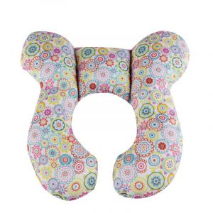 Bébé Voyage Oreiller Poussette Siège De Voiture Doux Tête Et Cou Soutien Oreiller Bébé Voyage Cou Oreiller Pour Les Nourrissons 0-1 Ans 25*23cm (Fleurs) - Neuf