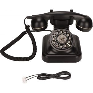 T&eacute;l&eacute;phone Fixe Vintage, T&eacute;l&eacute;phone Filaire R&eacute;tro &Agrave; Bouton De Disque &Agrave; L'Ancienne Avec Microphone Hd, Ligne Fixe Filaire R&eacute;tro Pour La D&eacute;coration De Bureau &Agrave; Domicile - Neuf