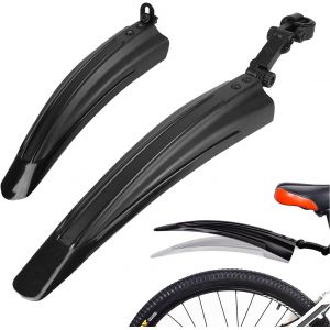 Kal-Ensemble De Garde-Boue De Vélo - Accessoires De Vtt - Protection Anti-Éclaboussures Portable Et Réglable - Garde-Boue Avant Et Arrière - Pour Vtt, Vélo De Route, Vélo De Ville - Roues De 20 À - Neuf