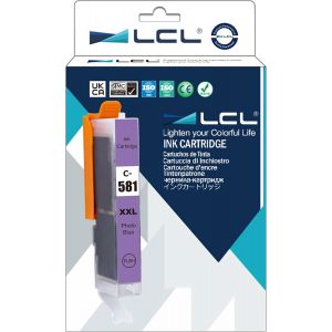 Cartouche d'encre Compatible CLI-581 PB CLI-581 XL PB CLI-581 XXL PB 1999C001 12.5 ML (1Bleu Photo) Remplacement pour Canon PIXMA TS8150 TS8151 TS8152 TS9150 TS9155 TS8250 TS8251 TS8252 Printer - Neuf