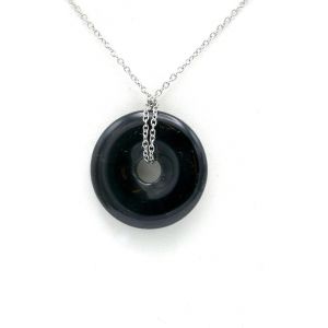 Kal-Pendentif Pierre Naturelle | Donut Pi Chinois| Double Pointes Concentrateur D'énergie - Neuf