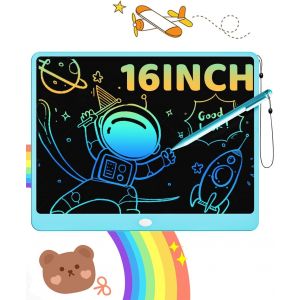 KALANKA-Tablette LCD 16 Pouces, Ardoise Magique Effaçable pour Enfants, Tableau Créatif et Jouet Éducatif, Idée Cadeau d'Anniversaire pour Garçons et Filles de 3 à 8 Ans (Bleu) - Neuf