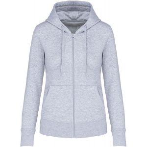 Sweat &Agrave; Capuche Zipp&eacute; &Eacute;coresponsable - Femme - K4031 - Gris Chin&eacute; - Neuf
