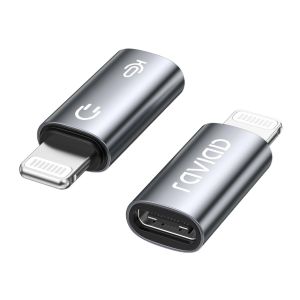 THEF-Adaptateur Microphone USB C vers Lightning Lot de 2, Lightning Mâle vers USB C Femelle pour Microphone de Lavalier pour iPhone, Pas pour Écouteurs/Transmission de Données - Neuf