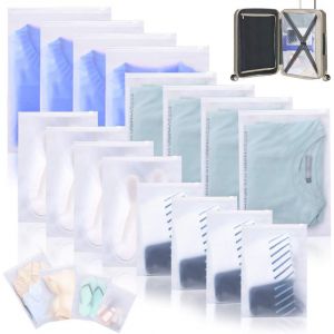lbgwp60-Lot De 16 Sacs De Rangement De Voyage Pour V&ecirc;tements, &Eacute;conom ur D'Espace, Cubes D'Emballage &iquest; Organisateurs De Voyage Avec Sac &Agrave; Linge, Sacs De Compression &iquest; Pas De Sacs D'Aspirateur Ou De Po - Neuf