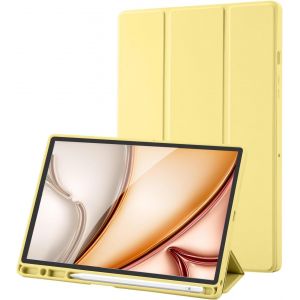 Coque Pour Tablette Samsung Galaxy Tab A8 10,5 Pouces 2021 (Sm-X205/Sm-X200), R&eacute;tro Tpu Flexible Avec Support &Agrave; Triple Pli, Suspension/R&eacute;activation Automatique, (Jaune) - Neuf