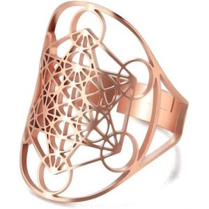 Amaxer Acier Inoxydable Metatrons Cube Anneau Pour Femmes Archange Metatron D&eacute;claration De Protection &Eacute;vid&eacute; Femmes Bande Anneau Bijoux Pour Dame - Neuf