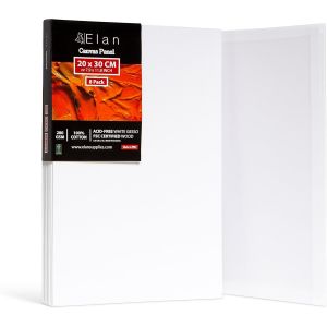 Panneau de Toile 20x30, 100% Coton 8-Pack de Canvas Toile Peinture, Toile &iquest;&iquest; Peindre, Panneau Toile Peinture, Tableau Peinture, Tableau Toile a Peindre Coton, Tableau a Peindre, Carton Entoil&iquest;&iquest; - Neuf