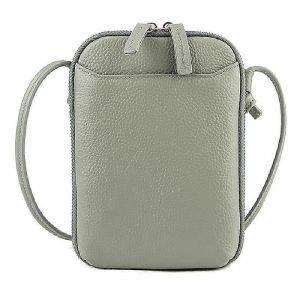 Première couche de peau de vachette Femmes sac à bandoulière Cartes de téléphone Porte-fermeture éclair Sac à bandoulière - Neuf