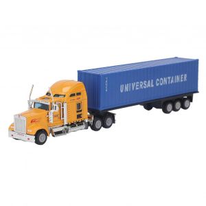 1:65 Container Truck Toy Alloy Shell Vivid Container Tractor Trailer Model Toy for Kids Boys Girls Children - Neuf