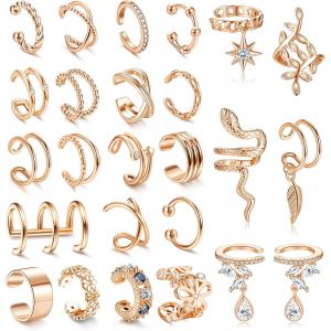 20 Pcs Manchettes D'oreille Réglables Non Piercing Faux Cartilage Boucles D'oreilles Manchette Feuille Fleur Serpent Manchette Boucles D'oreilles Ensemble Pour Femmes.[X415] - Neuf