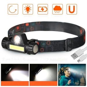 Lampe Frontale Led Cob Rechargeable Usb Polyvalente - 350 Lumens, &Eacute;tanche, R&eacute;glable, Magn&eacute;tique, Parfaite Pour Le Camping, La Course Et Les R&eacute;parations ! - Neuf