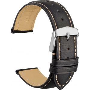 Bracelets De Montre En Cuir Vintage Avec Boucle En Argent Inoxydable, Bande De Remplacement 14mm 16mm 18mm 19mm 20mm 21mm 22mm 23mm 24mm - Neuf