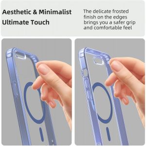 TIANYI-Coque Magnétique pour iPhone 8/7/SE 2022/SE 2020 4.7"",Compatible avec MagSafe Recharge sans Fil,Transparent Etui PC Dur + TPU Bumper Antichoc Anti-Rayures Protection Housse, Bleu - Neuf