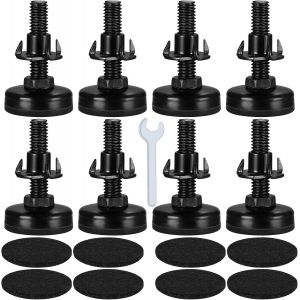 8 Pi&egrave;ces M10 Pieds de Nivellement R&eacute;glables pour Meubles, Pieds de Meubles R&eacute;glables en Hauteur, Vis de R&eacute;glage en M&eacute;tal &Eacute;crous en T pour Meubles, Table, Chaise, &eacute;tag&egrave;re, Canap&eacute;, Lit - Neuf
