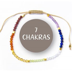 7 Chakras Stone Bracelets - 2mm Healing Stones Bracelets - Pierres Pr&eacute;cieuses Naturelles,Grenat Et Am&eacute;thyste Pour Les Cadeaux Pour Femmes,Hommes Et Filles - Neuf