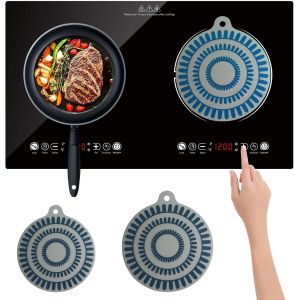 AYUHR-2 Pièces Tapis de Protection Plaque Induction, Protege Plaque Induction Silicone, 18cm/22cm, Anti-Glissement, Tapis pour Protéger les Ustensiles de Cuisine - Neuf