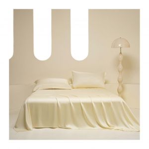 Drap-Housse 100% Tencel Lyocell Ultra Doux Et Soyeux (Jaune, 245x265cm) - Neuf