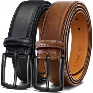 Cauc-Ceinture Homme 2 Paquet, Ceinture Cuir Pour Jeans Travail D&eacute;contract&eacute;e,31mm,Taille Fixe - Neuf