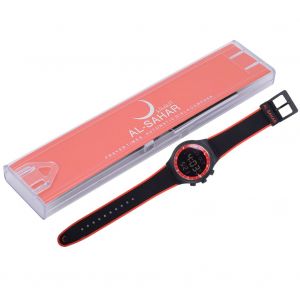 Montre musulmane en plastique et acier inoxydable, etanche, pour priere et culte, fournitures religieuses, rouge/noir - Neuf