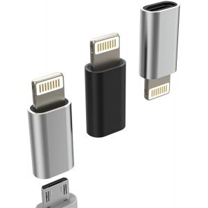 Thef-Adaptateur De Charge Micro Usb Femelle À Lightning Mâle(3 Pack) Android Câble Pour Iphone 14 13 Pro Microusb Câbles Jack Pour Apple Mfi Certifié Plug Pour Ipad Chargeur Adaptateurs Mc-To-L - Neuf