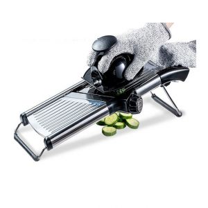 Mandoline De Cuisine Professionnelle En Acier Inoxydable, Multifonction Réglable, Avec Protège-Mains Et Gants De Sécurité, Pour Légumes, Pommes De Terre, Oignons Et Fromage - Neuf