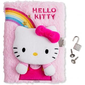 Hello Kitty Girls Journal intime 3D avec cadenas A5 ligné en peluche pour l'école - Neuf