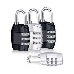 Lot de 4 cadenas à bagages personnalisables à 3 chiffres - Cadenas durables, légers et sécurisés pour les voyages et l'utilisation quotidienne - Neuf
