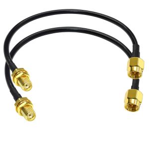 C&acirc;ble SMA femelle &agrave; m&acirc;le RG58 C&acirc;ble coaxial 12 pouces (30 cm) SMA Wifi C&acirc;ble d'extension d'antenne RF Jumper Pigtail C&acirc;ble coaxial pour 3G 4G LTE Radio bidirectionnelle 2 Pack - Neuf