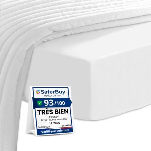 Ulteronixshop-Coton Peign&eacute; Drap Housse 160x200 Cm Blanc, 100% Coton Longue Tige 400 Fils Armure Satin, Drap Housse De Luxe Bonnet 40 Cm (Blanc Coton 2 Personnes) - Neuf
