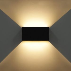 Subzonal-12w Moderne Lampe Murale Led Applique Murale Up Down Angle De Faisceau R&eacute;glable L&egrave;che-Murs Led Int&eacute;rieur Ext&eacute;rieur Imperm&eacute;able Ip65 Pour Salle De Bain Chambre &Agrave; Coucher Couloir, Noir 3000k - Neuf