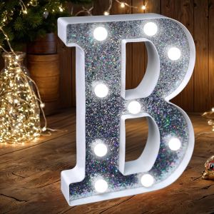 Lettres Lumineuses Led Pour Chapiteau - Lettres Lumineuses À Paillettes Argentées, Alimentées Par Piles, Éclairage De Nuit Pour Fête D'anniversaire, Mariage, Décoration De La Maison, Fête Prénatale - Neuf