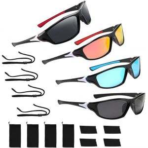Lot De 4 Lunette De Soleil Sport, Lunette De Cyclisme, Lunettes De Cyclisme Pour Course À Pied Cyclisme Pêche Conduite Golf Ski[Z3504] - Neuf