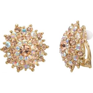 Vissen Boucles D'oreilles &Agrave; Clip Pour Femmes En Zircone Oreilles Non Perc&eacute;es Bijoux Hypoallerg&eacute;nique - Neuf