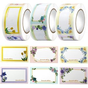 Etiquettes Autocollantes Bocaux 750PCS, Etiquette Confiture &Eacute;tiquettes pour Bocaux, Cadeaux Bricolage Emballer, Enveloppe, &Eacute;pices, Etiquette, Baking 3 x 5cm Peut &Eacute;crire - Neuf